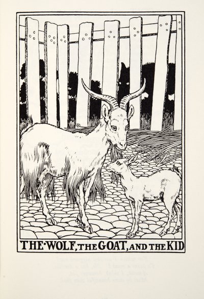 De wolf, de geit en het lam, uit Fontaine Fabels, uitgegeven 1905 door Percy J. Billingshurst