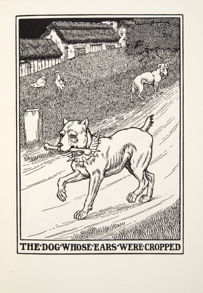 De Hond wiens Oren waren Geknipt, uit Fontaine Fabels, uitgegeven 1905 door Percy J. Billingshurst