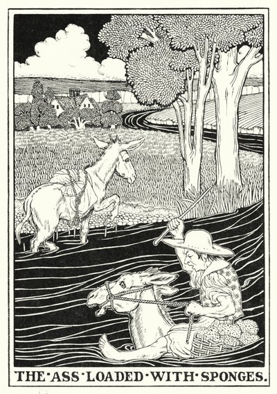 Fabels van La Fontaine: De ezel beladen met sponzen door Percy James Billinghurst