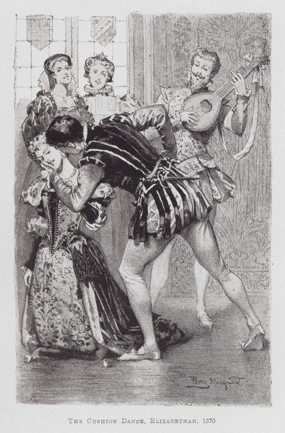 Dansen: De Kussendans, Elizabethaans door Percy Macquoid