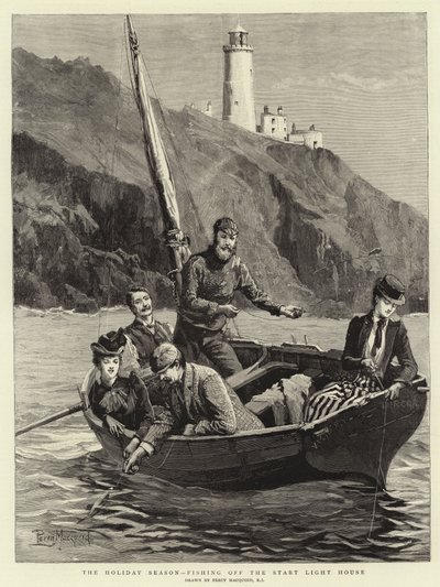 Het Vakantieseizoen, Vissen bij de Start Vuurtoren door Percy Macquoid