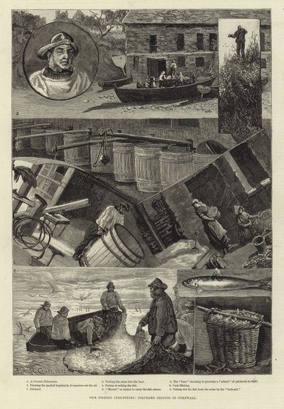 Onze visserij-industrieën: Pilchard Seining in Cornwall door Percy Robert Craft