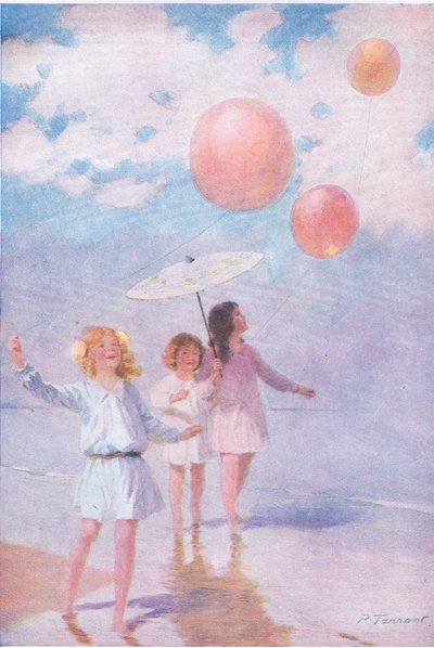 Peddelen in de zon, illustratie uit Mijn Tijdschrift door Percy Tarrant