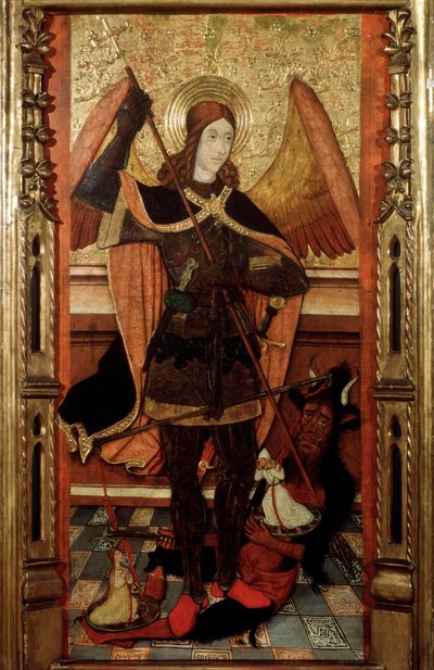 De aartsengel Michaël weegt de zielen van de doden door Pere Espalargues the younger