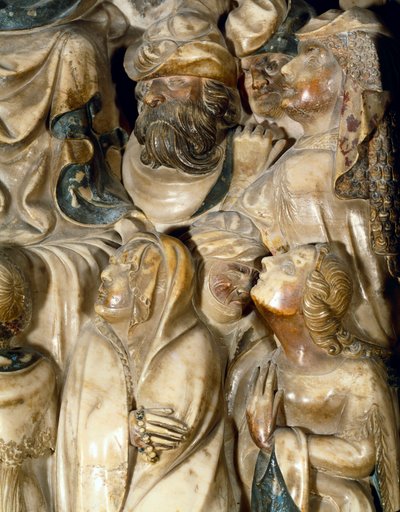 Gesneden karakters van de predella van het hoofdaltaar van de Kathedraal van Tarragona door Pere Johan