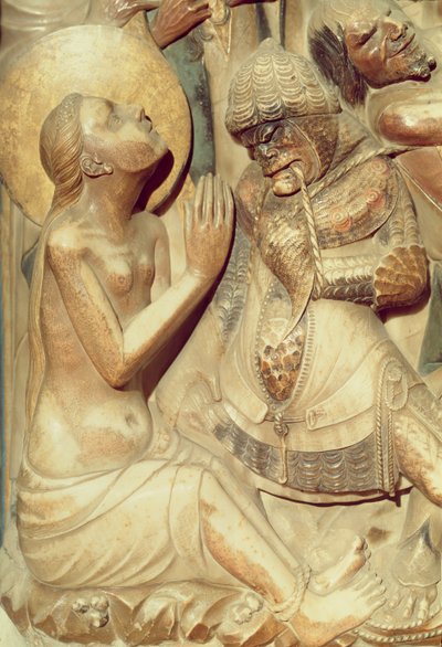 Het Martelaarschap van St. Thecla, detail van het Hoofdaltaar door Pere Johan