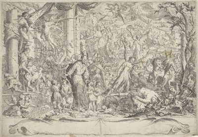 Allegorie op het menselijk leven door Peregrino Mazzocati