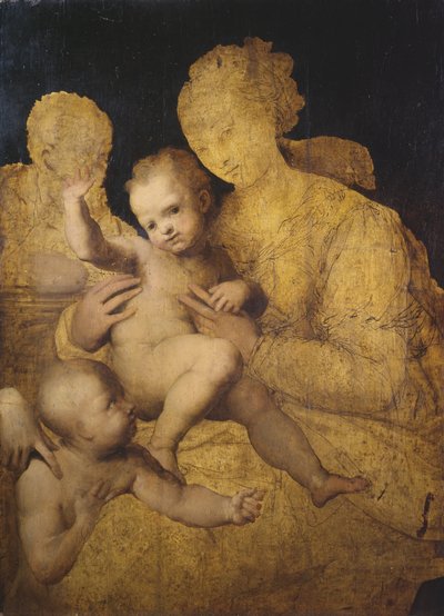 Heilige Familie met Sint Johannes de Doper door Perino del Vaga