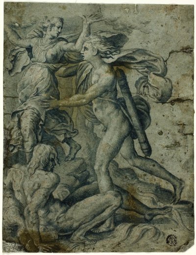 Apollo en Daphne door Perino del Vaga