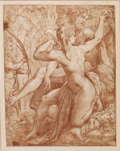 Vertumnus en Pomona door Perino del Vaga