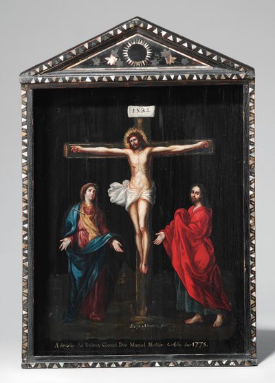 Een christelijk lakheiligdom (Seigan), schilderij 18e eeuw door Period Momoyama