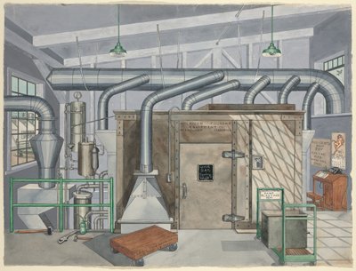Exterieur Zandstraalkamer, 1935 door Perkins Harnly