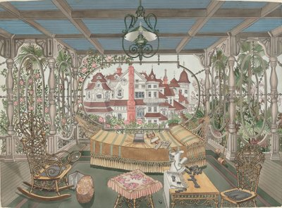 Veranda, 1885 door Perkins Harnly