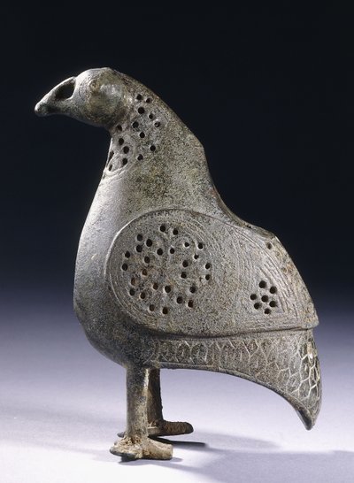 Een Perzisch bronzen wierookbrander in de vorm van een vogel, 12e eeuw door Persian School