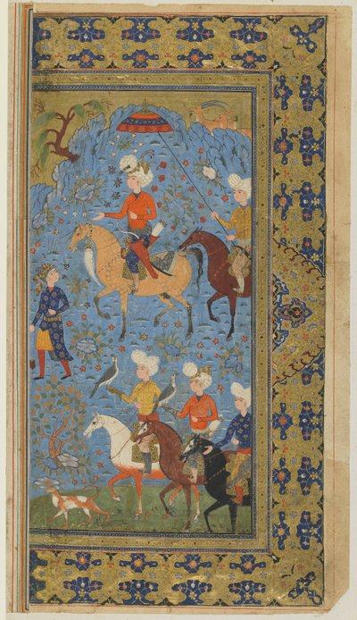 Een Koninklijke Jacht uit een Shahnama (Boek der Koningen) door Firdawsi, ca. 1590-1600 door Persian School