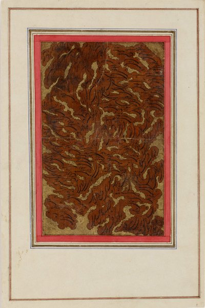 Albumblad (met Shikasta kalligrafie) door Persian School