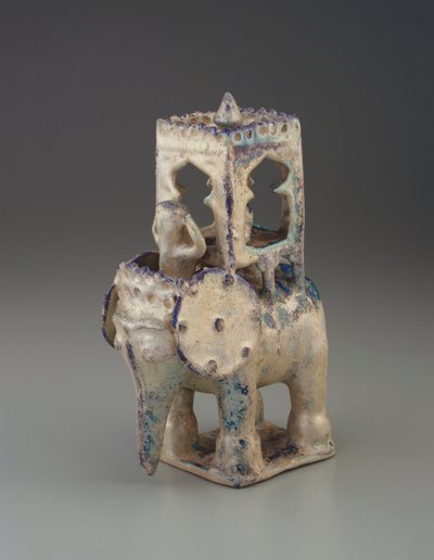 Olifant met howdah en figuur, Iran, Seljuk-dynastie door Persian School