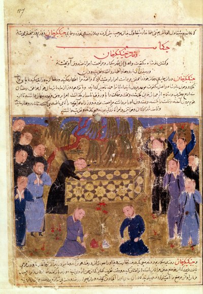 Begrafenis van Dzjengis Khan, ca. 1430 door Persian School