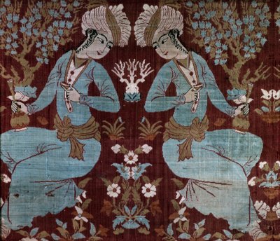 Paneel in Isfahan-stijl (zijde) door Persian School