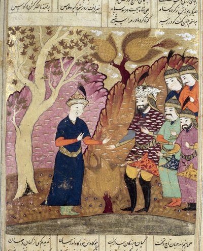 Ridders vinden de gevallen Kawus, illustratie uit de Shahnama (Boek der Koningen) door Persian School