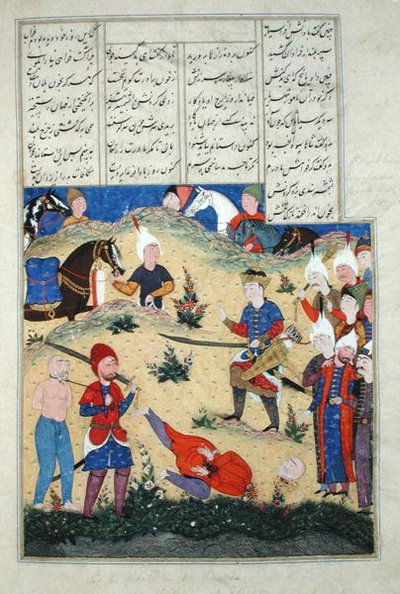 Ms D-184 fol.208b De onthoofding van Afrasiab