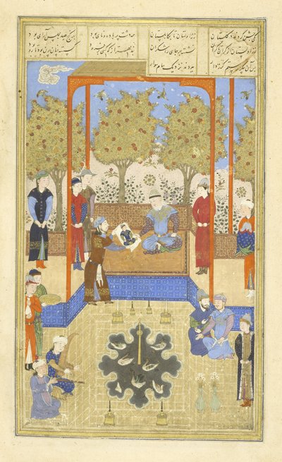 Portret van de baby Rustam getoond aan Sām, illustratie uit de 