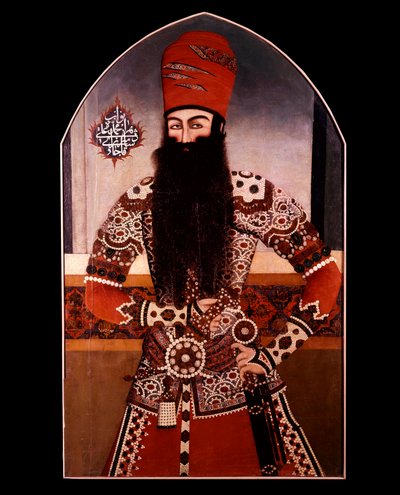 Portret van Mohamed Ali Shah (Mohammad Ali Shah Qajar) (1872-1925) door Persian School