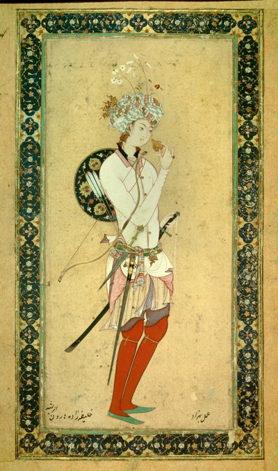 Portret van Haroun al-Rashid, Abassid kalief (766? 809). Perzische miniatuur door Persian School