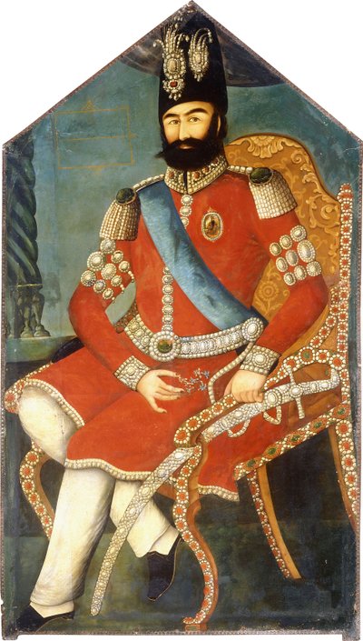 Portret van Muhammad Shah, ca. 1850 door Persian School