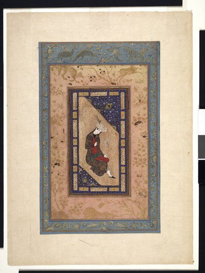 Portret van een Safavid prins, ca. 1590-1630 of later door Persian School