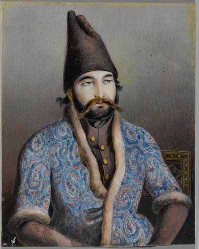 Portret van een edelman of koninklijk figuur, mogelijk Muhammad Shah Qajar door Persian School