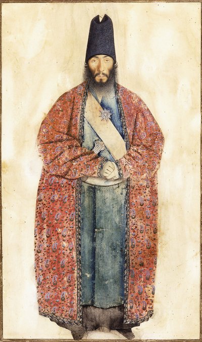Portret van de overleden Sam Khan Ilkhani, 19e eeuw door Persian School