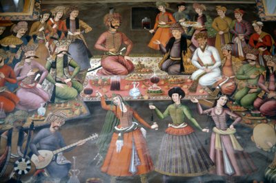 Shah Abbas I de Grote ontvangt Nadr Vali Muhammad Khan van het Kanaat van Bukhara, Ontvangsthal door Persian School