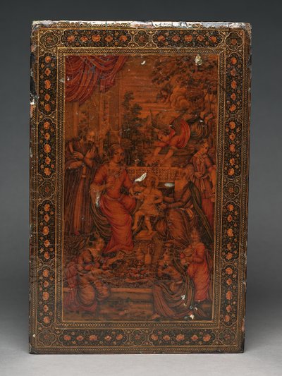 Gereedschapskist die de Heilige Familie afbeeldt, ca. 1830 door Persian School