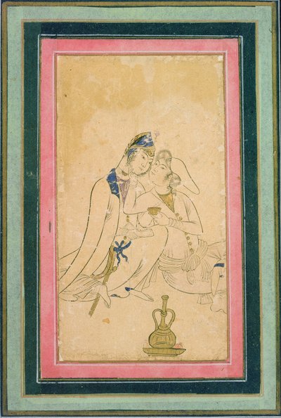 Twee geliefden, ca.1590, Perzisch door Persian School