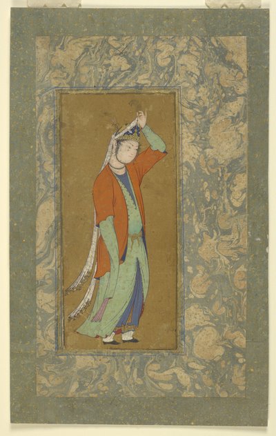 Vrouw past haar aigrette aan, c.1590 door Persian School