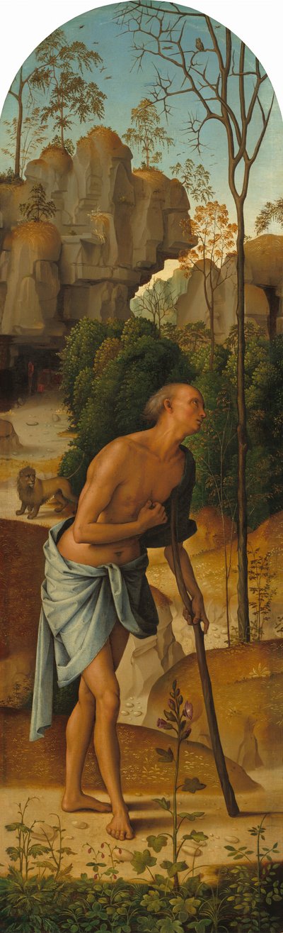 De Kruisiging met de Maagd, Sint Jan, Sint Hiëronymus en Sint Maria Magdalena..., ca. 1482-1485 door Perugino