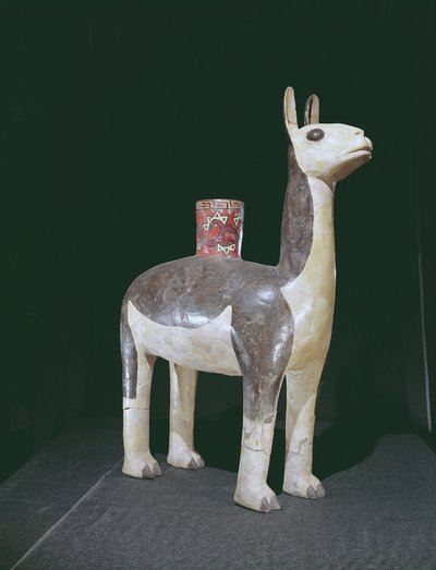 Lama effigie vat, Nazca Cultuur door Peruvian School