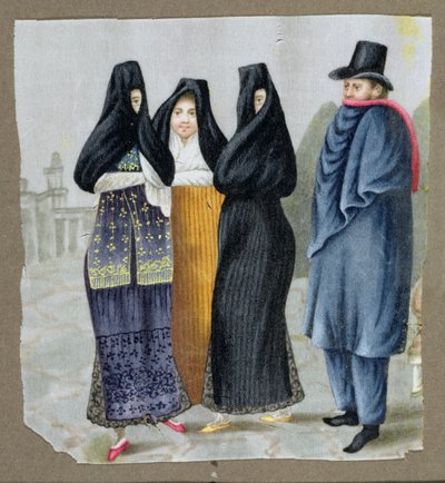 Op de straten van Lima, ca. 1820 door Peruvian School