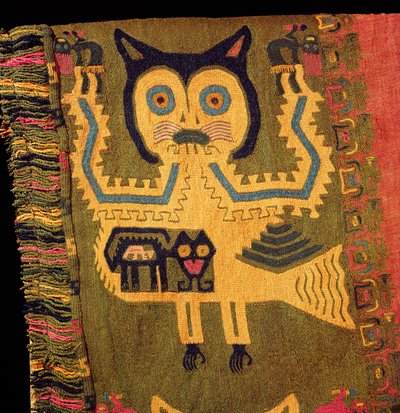 Wollen figuur van een jaguar, Paracas Cultuur, c.1500 v.Chr. door Peruvian School