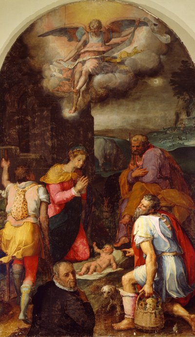 Aanbidding van de herders, door Peter Candid door Peter (1548 1628) Candid