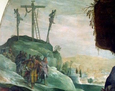 Calvarie, detail van Kruisafneming door Peter (1548 1628) Candid