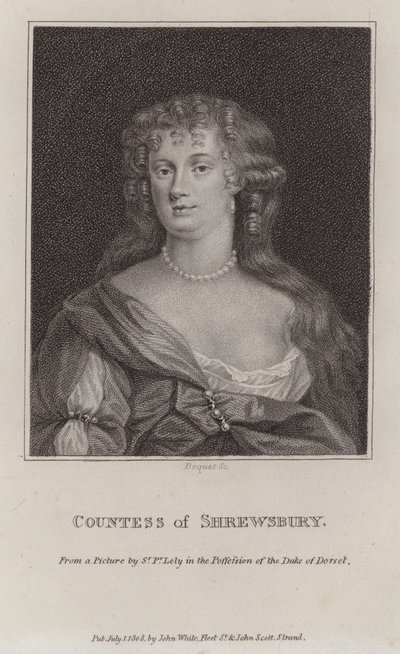 Anna Maria Talbot, gravin van Shrewsbury (gravure) door Peter (after) Lely