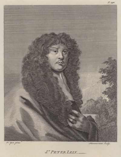 Sir Peter Lely, Engelse kunstenaar (gravure) door Peter (after) Lely