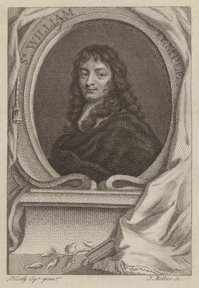 Sir William Temple, Engelse diplomaat en schrijver (gravure) door Peter (after) Lely
