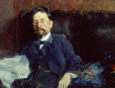 Portret van Anton Chekhov (1860-1904) 1902 door Peter Alexandrovich Nilus