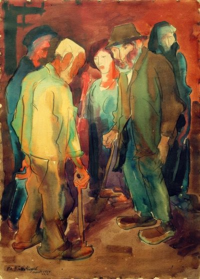 Boeren in Arrode door Peter August Böckstiegel