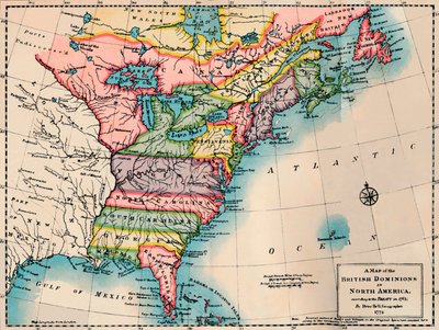 Kaart van de Britse Dominion van Noord-Amerika, 1772, 1904 door Peter Bell