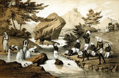 Hindoe Kostuums, Mauritius, gegraveerd door James Queen, uitgegeven door Peter S. Duval door Peter Bernhard Wilhelm (after) Heine