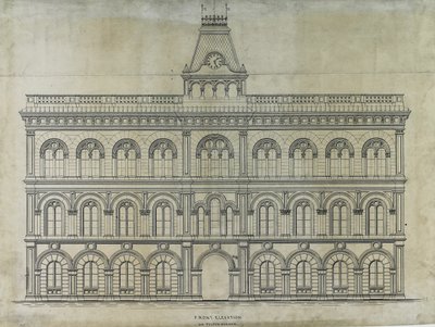 Kings County Gerechtsgebouw Wedstrijd, Chicago, Illinois, Elevatie door Peter Bonnett Wight